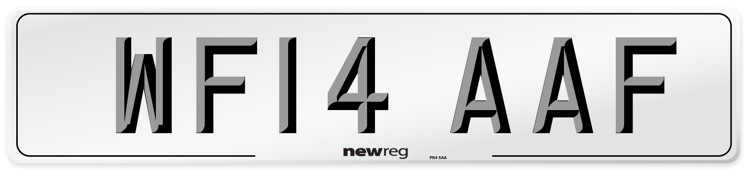 WF14 AAF Number Plate from New Reg